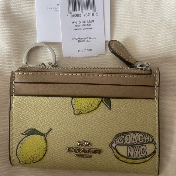 Coach Handbags - Coach Citrus Print Card Holder with Key Ring
